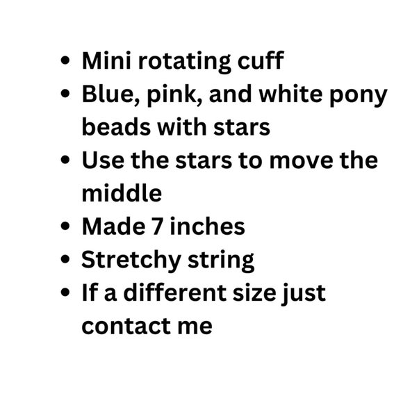 Kandi Rotating Cuff -Trans Kandi Bracelet -  Stim/Fidgeting - Spin Around - Picture 4 of 4